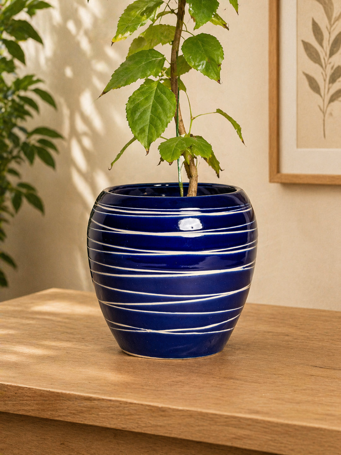 Ceramic Planter with Textured Glaze