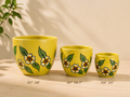 Hand-Painted Floral Ceramic Planter Set (Set of 3)