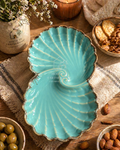 Aqua Spiral Artisan Snack & Serving Platter
