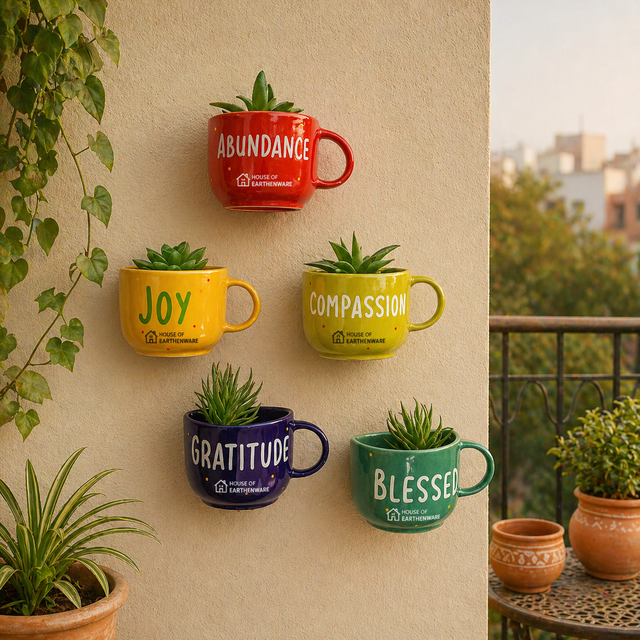 Hanging Mug Planters (Set of 5 )
