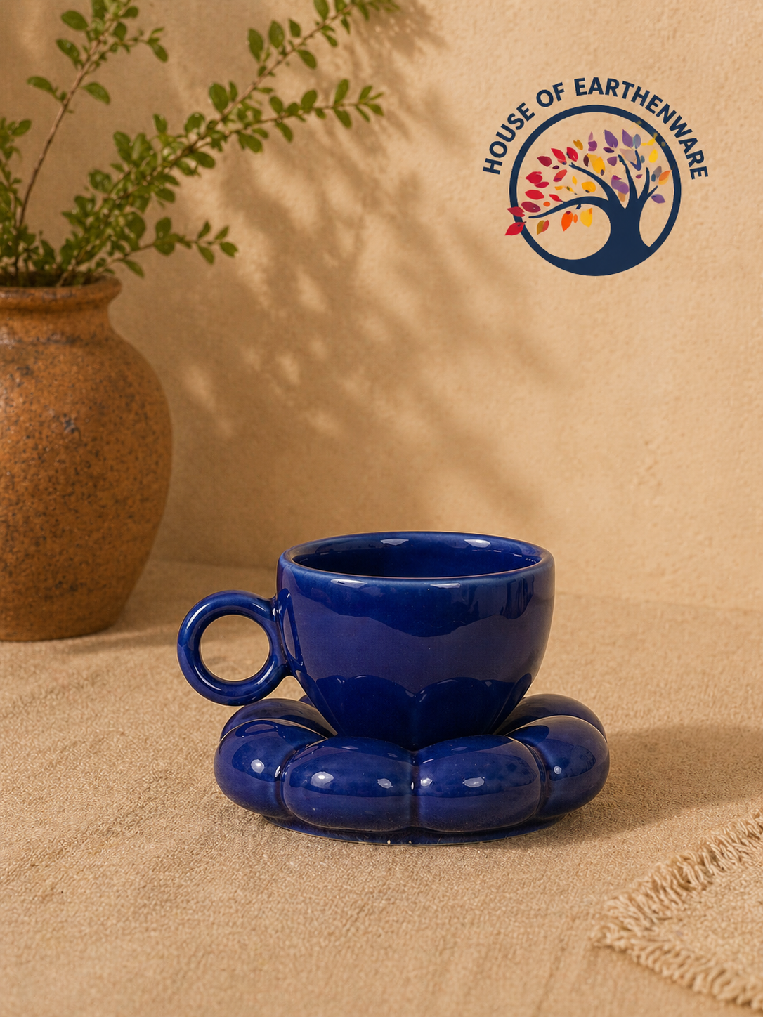 Sunbeam Bloom Handcrafted Ceramic Cup & Saucer Set