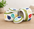 Handmade Ceramic Storage Jar with Lid – Colorful Leaf Design