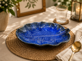 Leaf Shaped Platter Blue