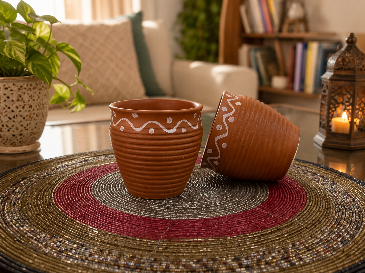 Terracotta Ceramic Tumbler Set