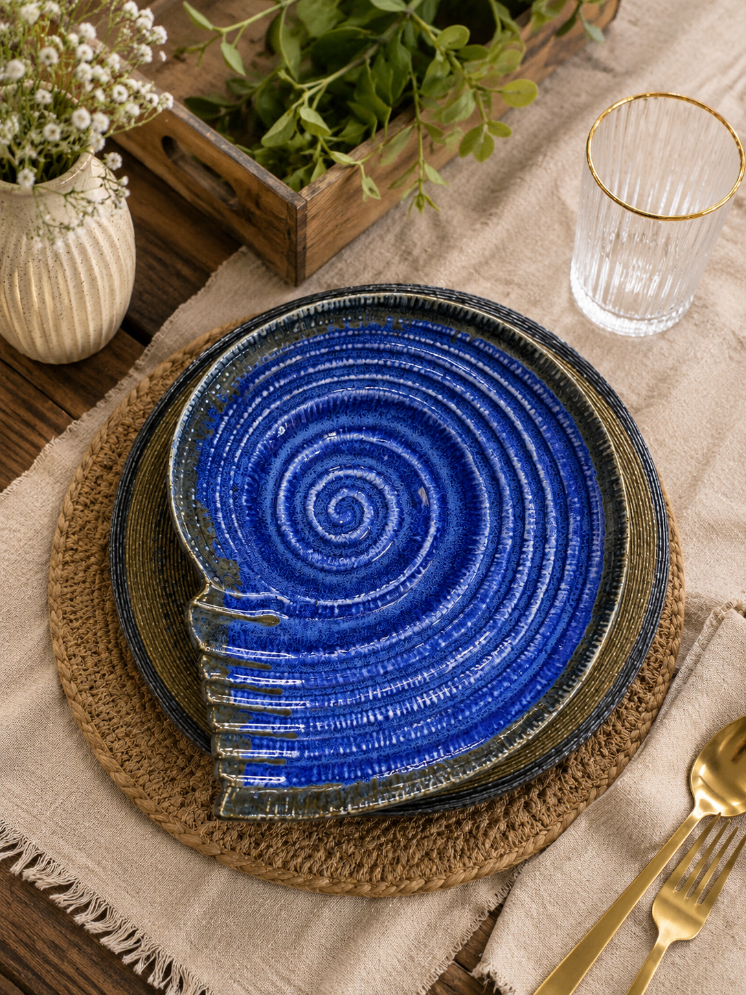 Blue Leaf Artisan Serving Platter