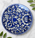 Handcrafted Blue Floral Ceramic Plate