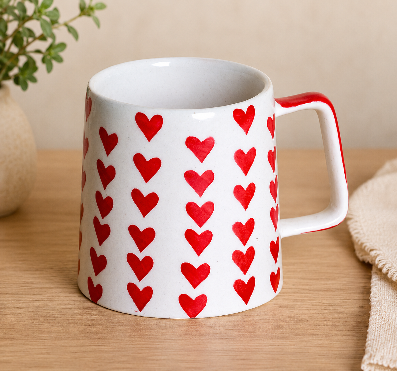 Heart Print Ceramic Mug
