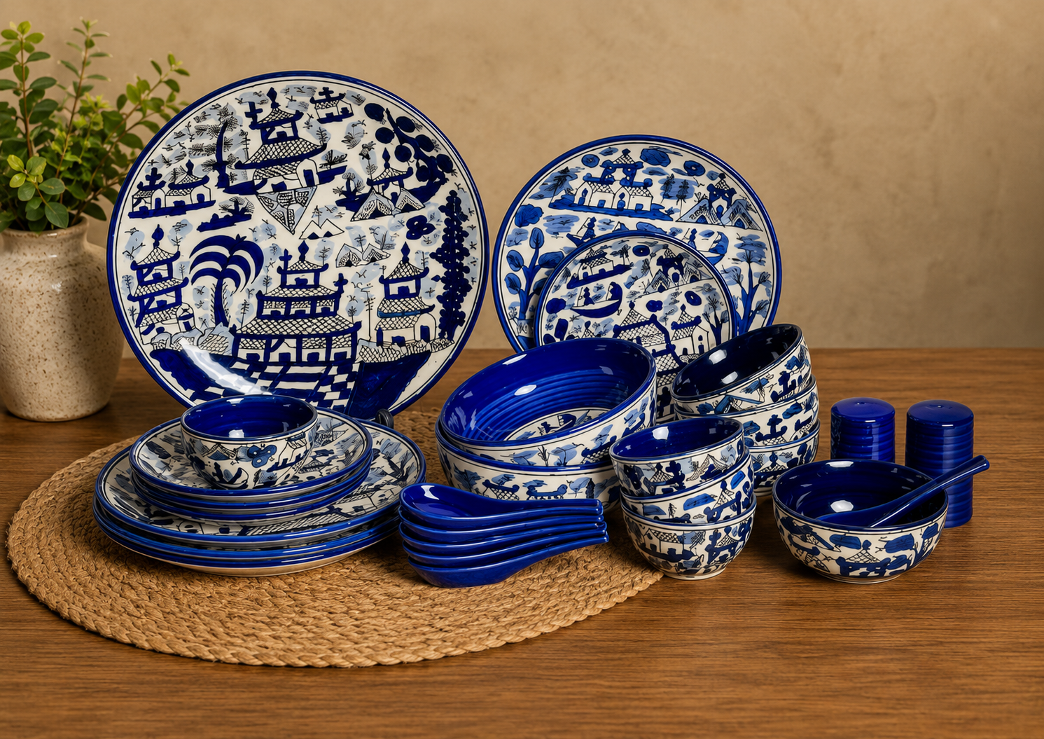 Cobalt Bloom Dinnerware