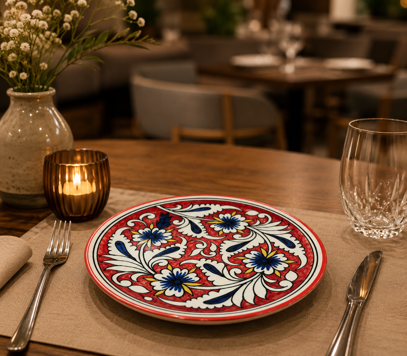 Floral Artisan Ceramic Quarter Plate