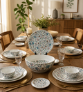 Floral Ceramic Dinner Set – 19 Piece Elegant Tableware
