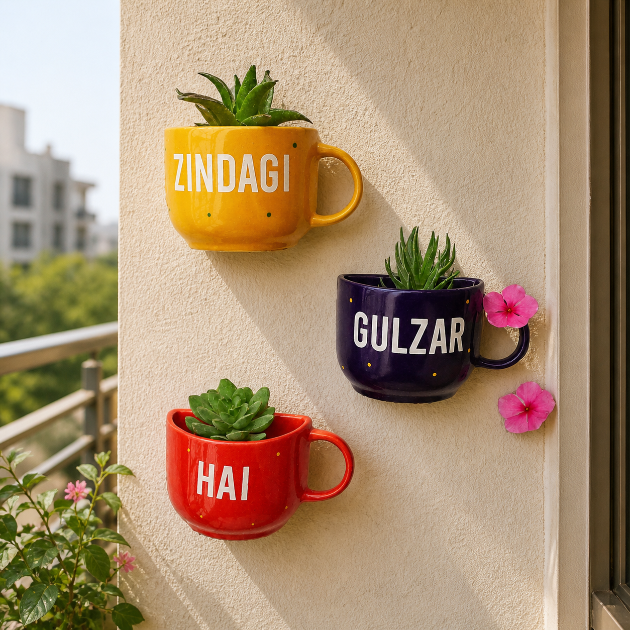 Motivational Mug Planter Set (Set of 3
