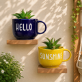 Set of 2 Mini Ceramic Planter Cups