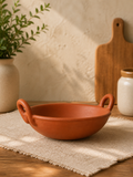 Handcrafted Terracotta Kadhai with Handles – 7 Inch (1.5 Litre)