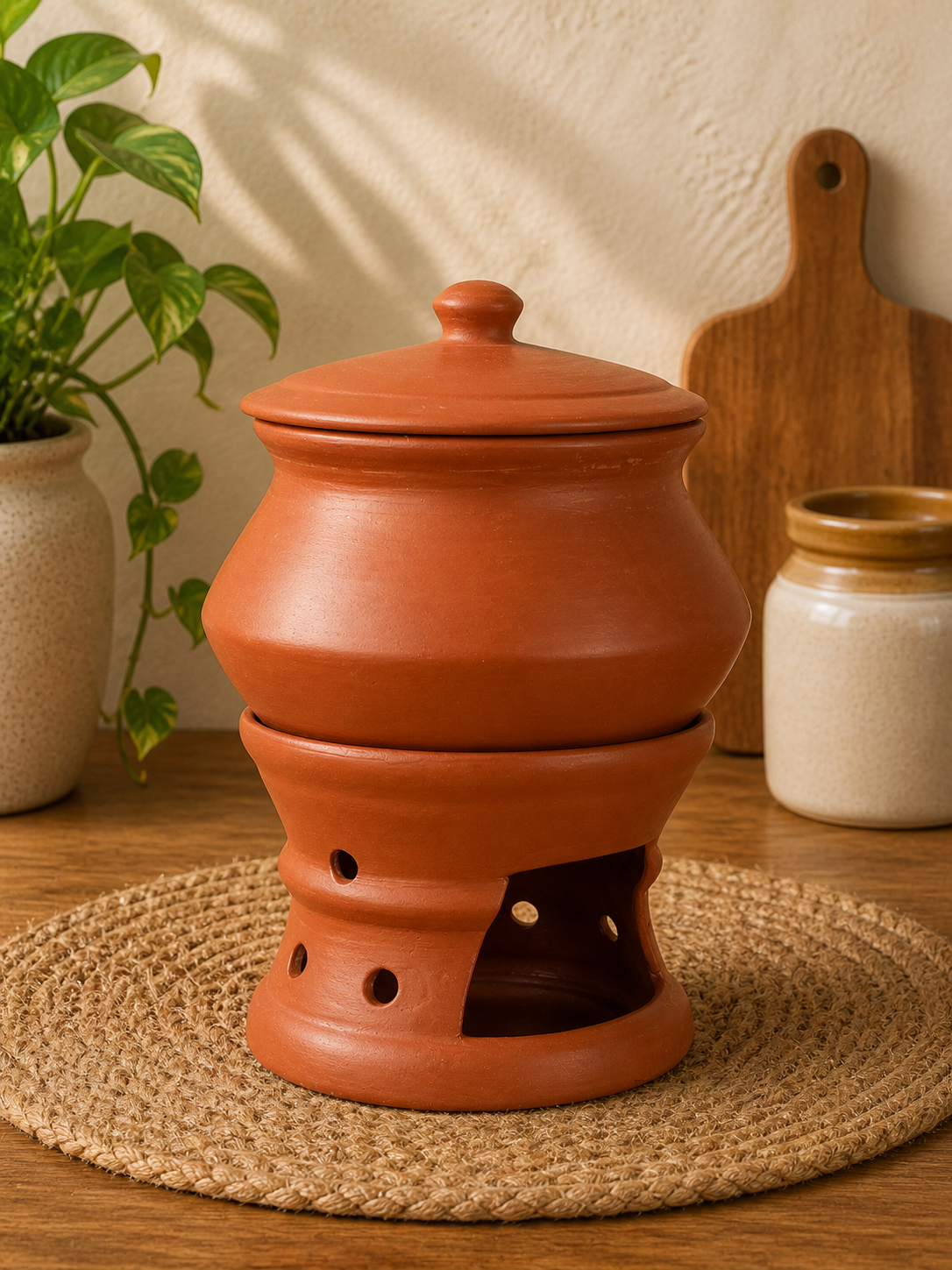 Terracotta Handi with Stand