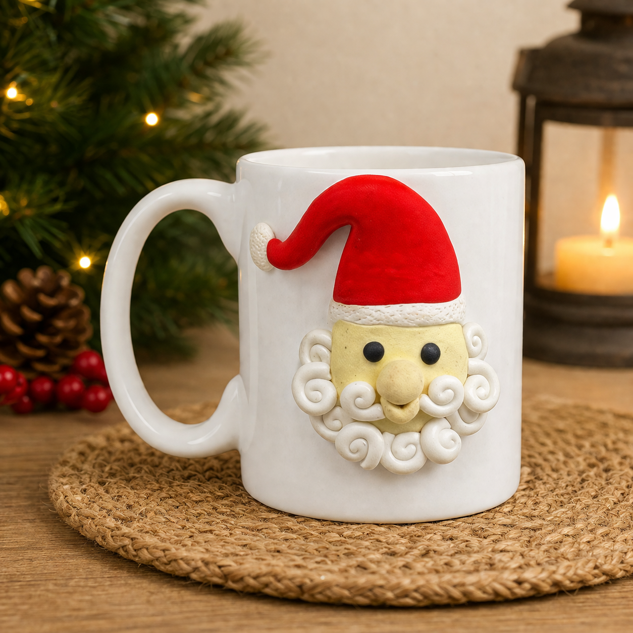 Handcrafted Santa Ceramic Mug