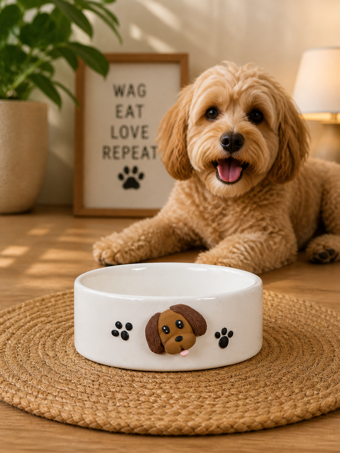 Handcrafted Ceramic Pet Bowl – 5.5 Inches