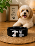 Designer Ceramic Pet Bowl (Dog & Cat Motif)