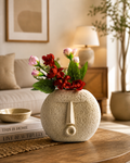 Artistic Textured Face Ceramic Vase