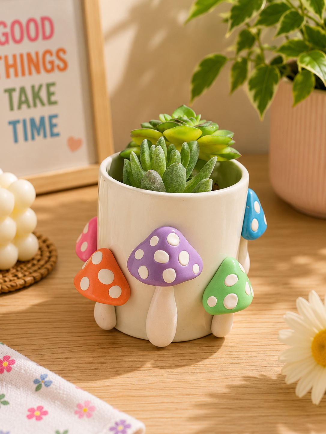 Mushroom Table Top Planter