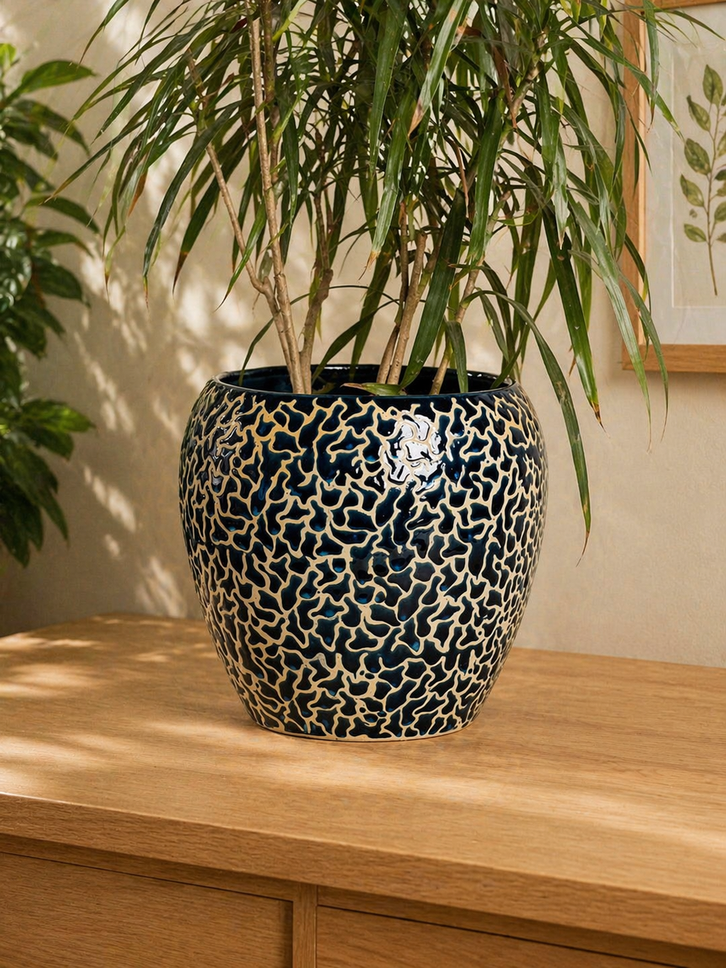 Ceramic Planter with Textured Glaze