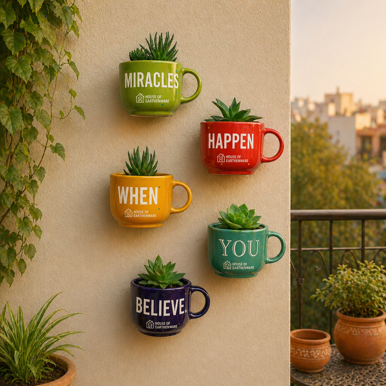 Hanging Mug Planters (Set of 5 )