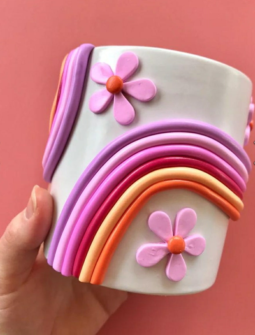 Rainbow Ceramic Planter