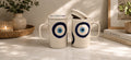 Evil Eye Ceramic Mug with Lid | Handmade Coffee &amp; Tea Mug